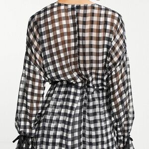 NWT ASOS Design Gingham Tie Waist Top